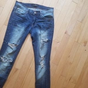 Kancan skinny distressed jeans